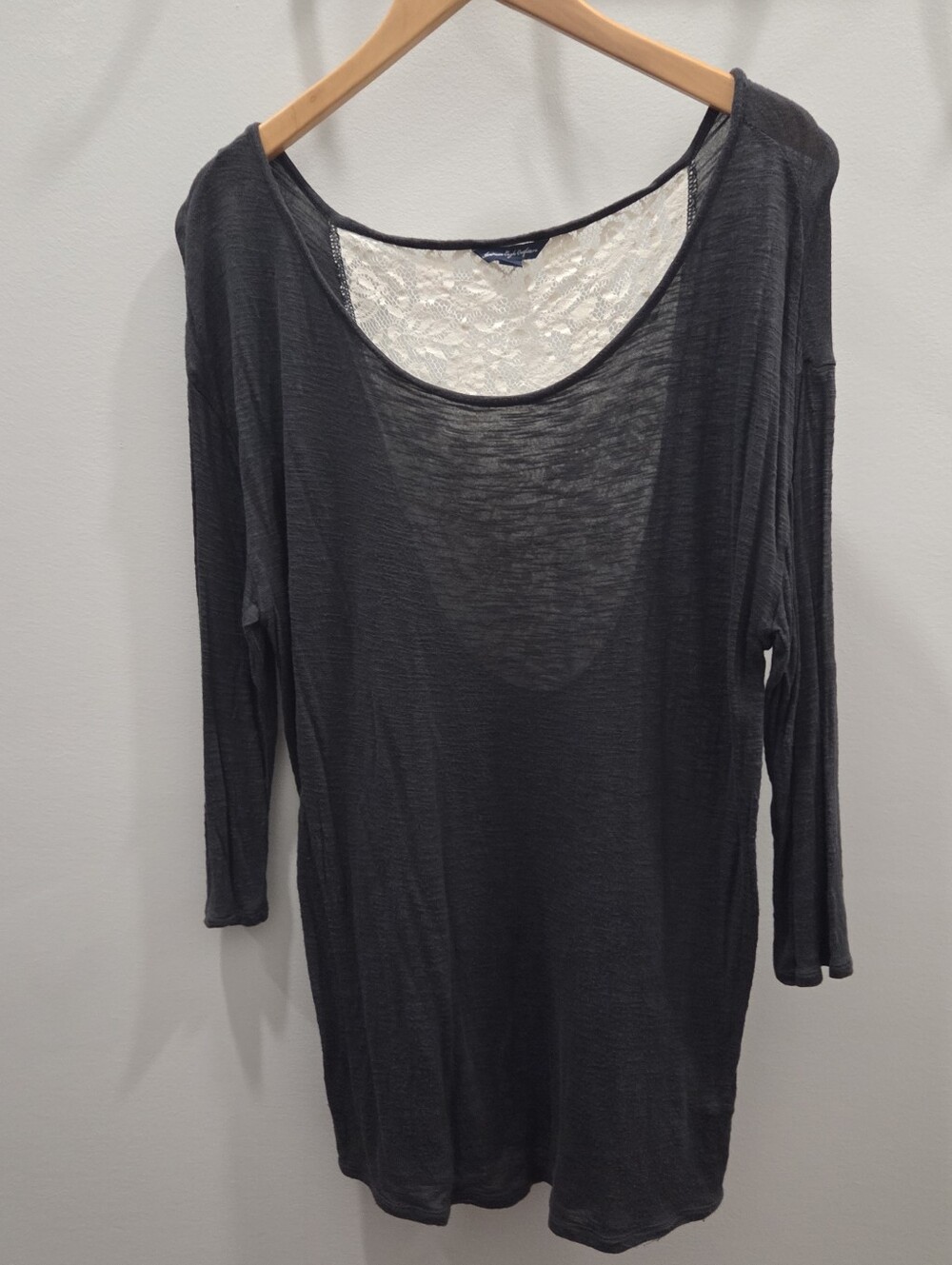 American Eagle, 3/4 Sleeve Shirt With Lace Back Detail, Large